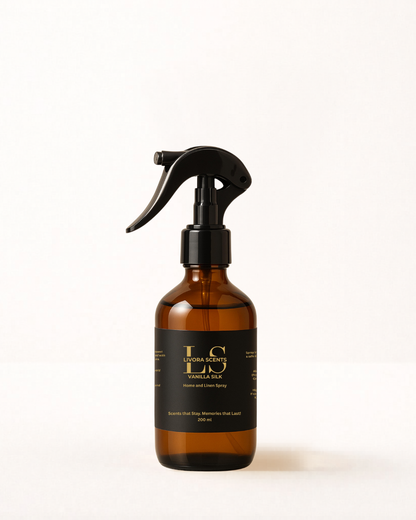 Livora Scents Vanilla Silk Home and Linen Spray 200ml luxury home fragrance Egypt