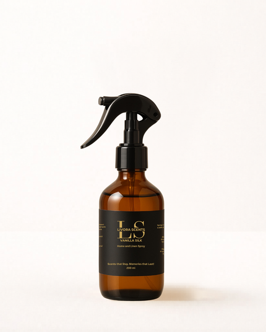 Livora Scents Vanilla Silk Home and Linen Spray 200ml luxury home fragrance Egypt