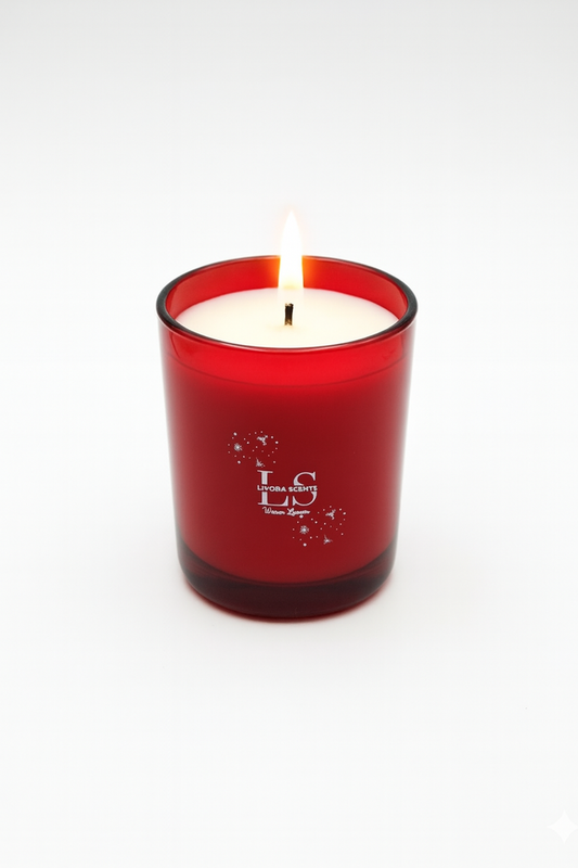 Livora Scents Warm Leaves luxury soy candle hand-poured 175g home fragrance Egypt