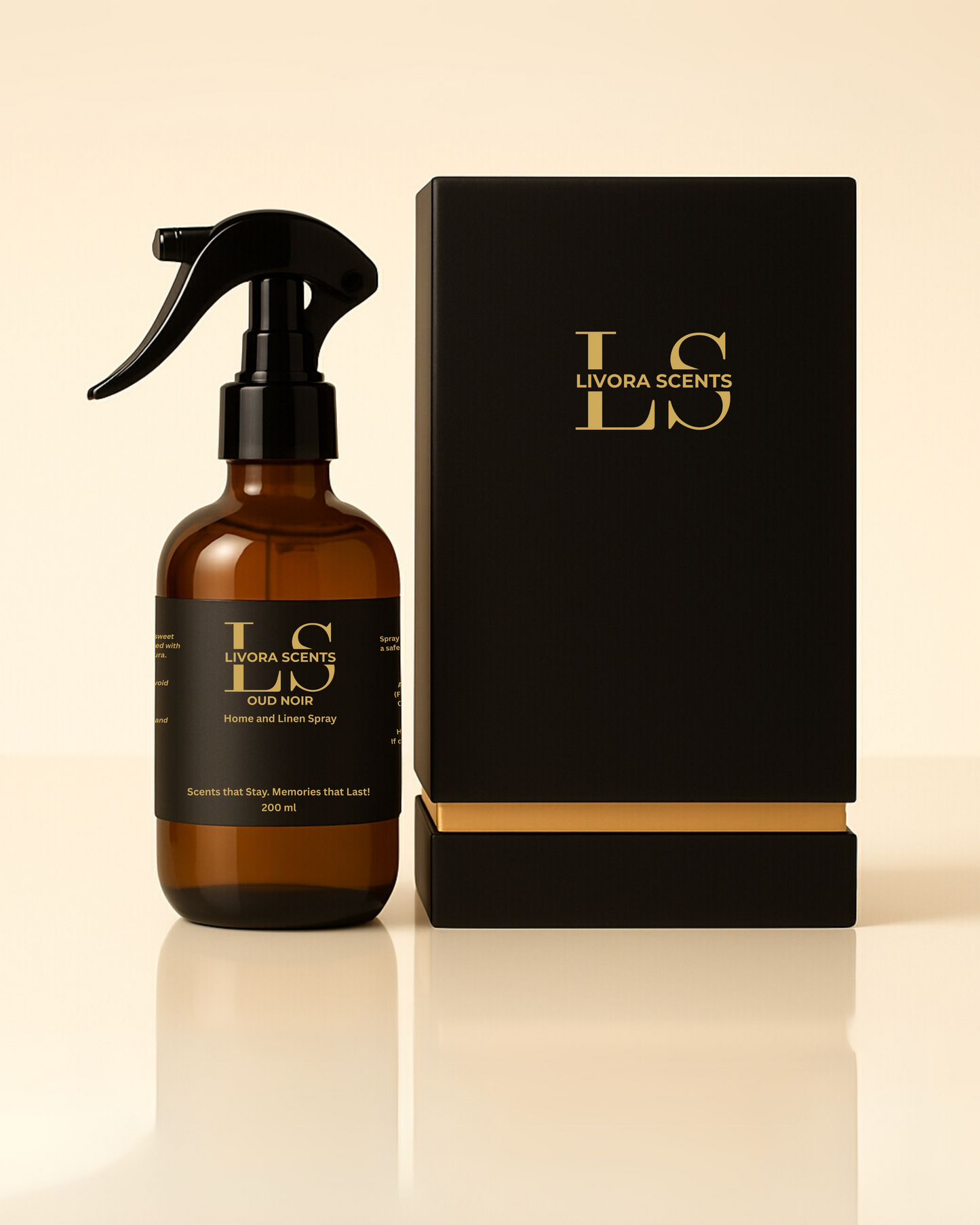 Livora Scents Oud Noir Home and Linen Spray 200ml luxury home fragrance Egypt