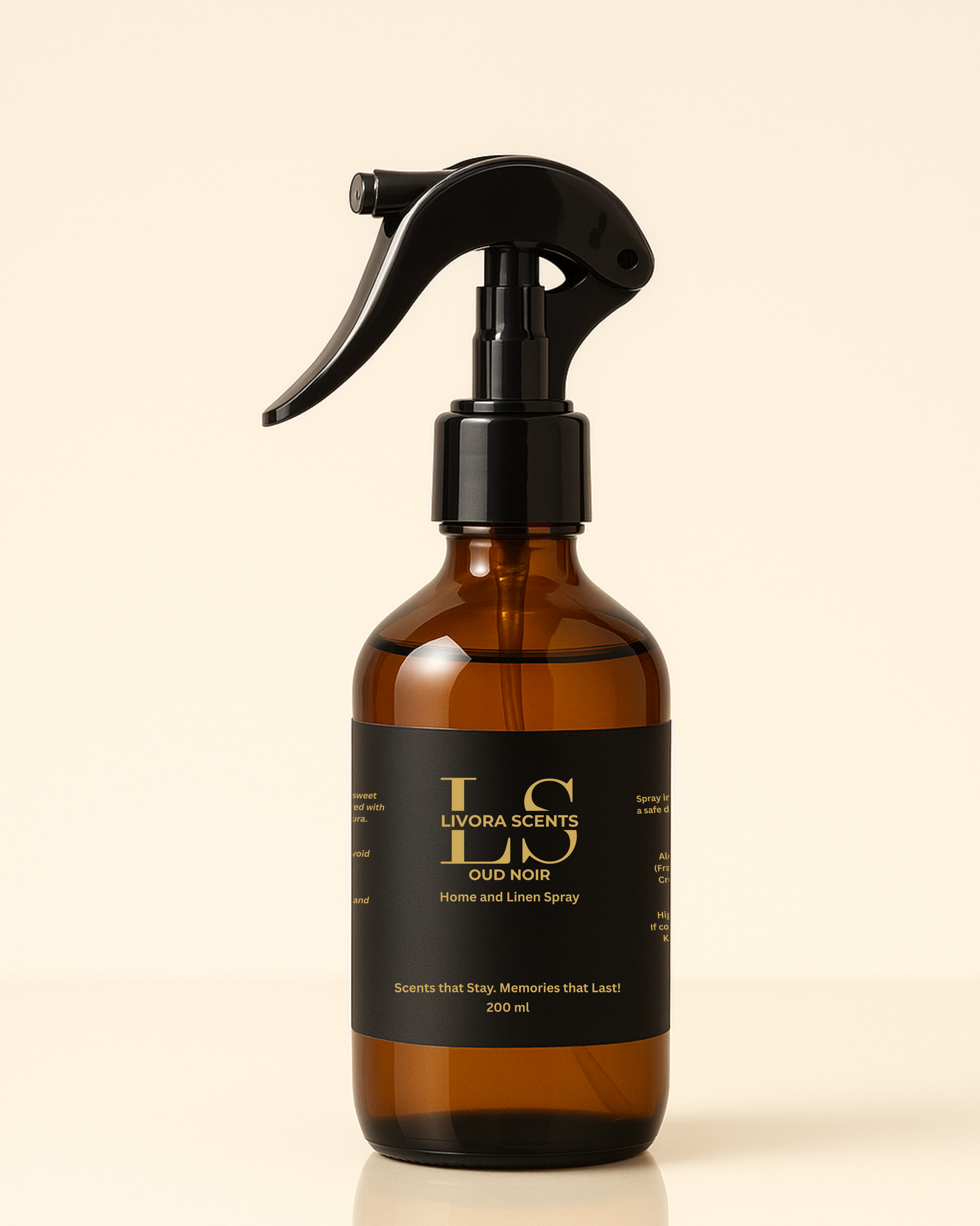 Livora Scents Oud Noir Home and Linen Spray 200ml luxury home fragrance Egypt