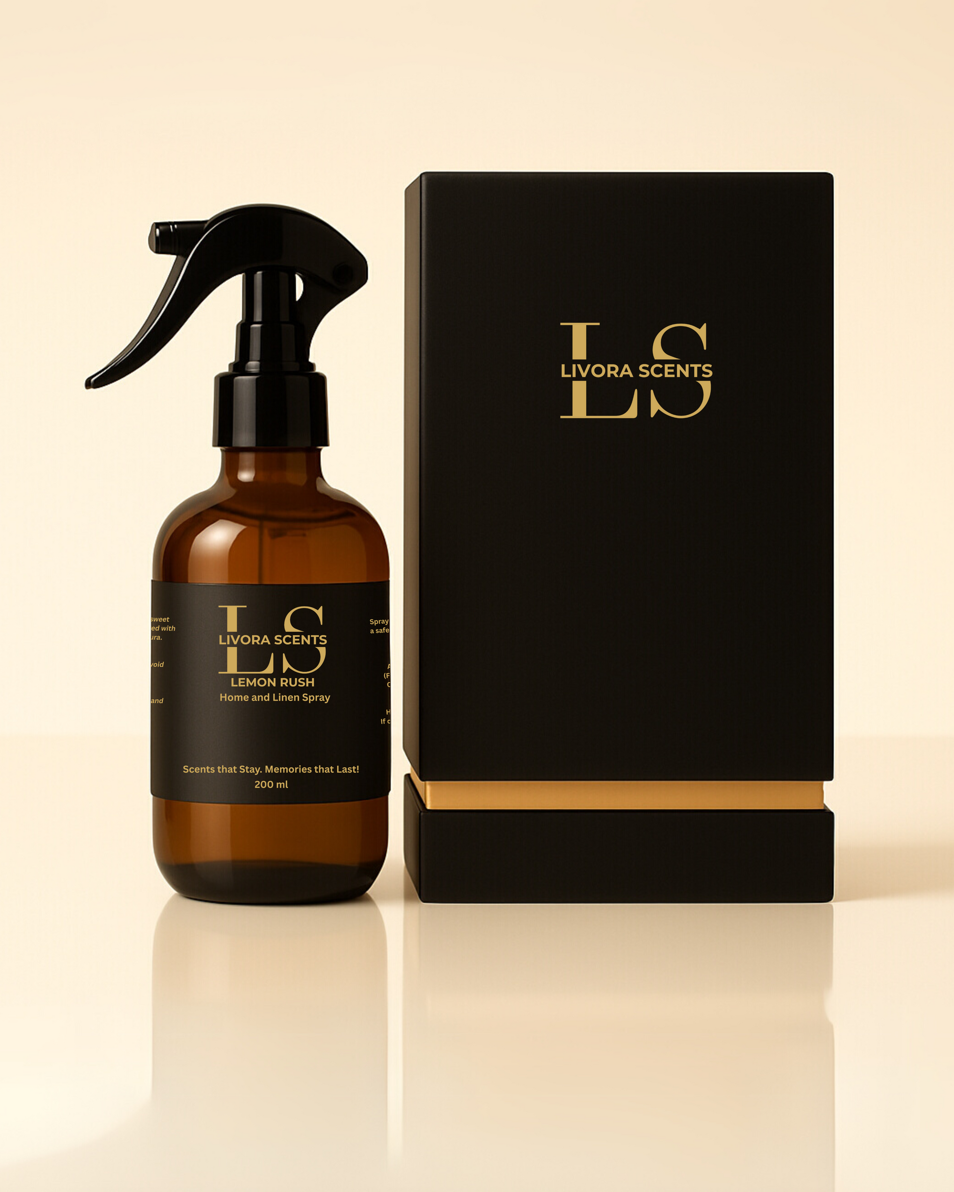 Livora Scents Lemon Rush Home and Linen Spray 200ml luxury home fragrance Egypt